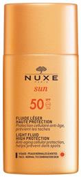 Sun Αδιάβροχη Αντηλιακή Κρέμα Προσώπου SPF50 50ml Nuxe