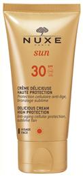 Sun Delicious Αδιάβροχη Αντηλιακή Κρέμα Προσώπου SPF30 50ml Nuxe