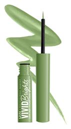 Makeup Vivid Brights Πινέλο Eye Liner 02 Chosted Green 2ml Nyx Professional