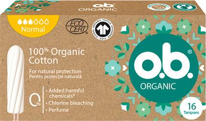 O.B. Organic 100% Organic Cotton Tampons για Κανονική Ροή 16τμχ