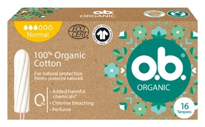 O.B. Organic 100% Organic Cotton Tampons για Κανονική Ροή 16τμχ