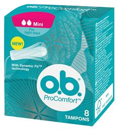 O.B. Ταμπόν ProComfort Dynamic Fit Mini για Ελαφριά Ροή 8τμχ