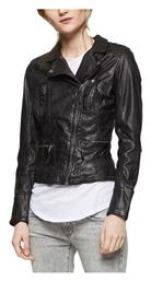 Δερμάτινο Γυναικείο Biker Jacket Μαύρο Oakwood