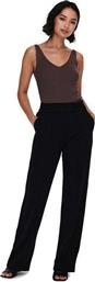 Only Γυναικείο Ψηλόμεσο Υφασμάτινο Παντελόνι σε Κανονική Εφαρμογή Μαύρο από το Altershops