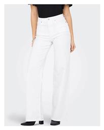 Ψηλόμεσο Γυναικείο Jean Παντελόνι Wide White Only