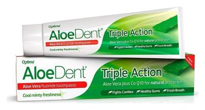 AloeDent Triple Action Οδοντόκρεμα Χωρίς Φθόριο για Λεύκανση , Ουλίτιδα , Πλάκα & Τερηδόνα 2x100ml Optima Naturals