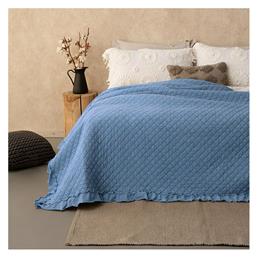 Jocelyn Κουβερλί Υπέρδιπλο Microfiber Blue 220x240cm Palamaiki από το Spitishop