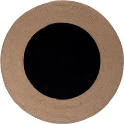 Καλοκαιρινό Roda Black Χαλί Στρογγυλό με Διάμετρο 140εκ. Βαμβακερό Palamaiki