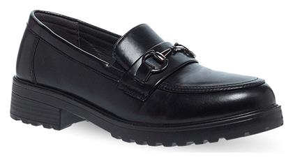 Δερμάτινα Γυναικεία Loafers σε Μαύρο Χρώμα Parex