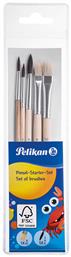 Pinsel Starter Set Νο 2-4-6 Στρογγυλά & Νο 6-10 Πλακέ 5τμχ Pelikan