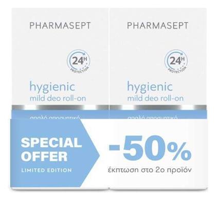 Hygienic Mild Αποσμητικό 24h σε Roll-On Χωρίς Αλουμίνιο 2x50ml Pharmasept