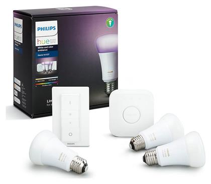 E27 A60 10W RGBW Dimmable Smart 3τμχ Philips