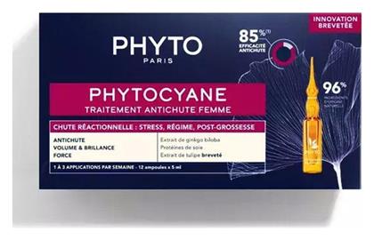 Phyto Phytocyane Traitement Anti-Chute Αμπούλες Μαλλιών κατά της Τριχόπτωσης για Γυναίκες 12x5ml