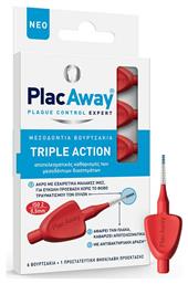 PlacAway Triple Action Μεσοδόντια Βουρτσάκια 0.5mm Κόκκινα 6τμχ