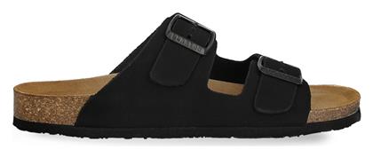 Δερμάτινα Γυναικεία Σανδάλια Nubuck Black Plakton