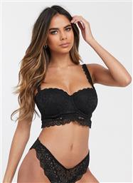 Pour Moi Rebel Strapless Longline Bra-Black από το Asos