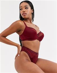 Pour Moi Viva Luxe fuller bust sheer mesh insert bra in red από το Asos