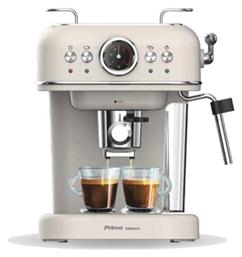 PREM-40445 Αυτόματη Μηχανή Espresso Πίεσης 20bar για Cappuccino Μπεζ Primo