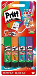 Κόλλα Stick Fun Colors Μικρού Μεγέθους 4τμχ 10gr Χωρίς Διαλύτες Pritt από το e-Fresh