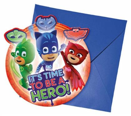 Προσκλήσεις Pj Masks Entertainment One 6 τμχ 88635 Procos