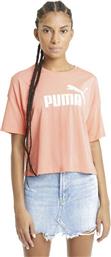 Puma Essentials Κοντομάνικο Crop Top Ροζ