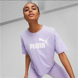 Puma Essentials Κοντομάνικο Crop Top Vivid Violet από το Cosmos Sport