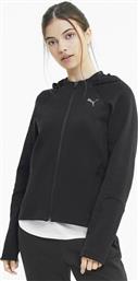 Evostripe Γυναικεία Φούτερ Ζακέτα με Κουκούλα Μαύρη Puma