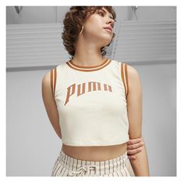 Γυναικείο Αθλητικό Crop Top Αμάνικο Μπεζ Puma