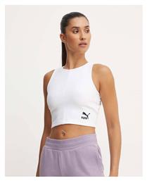 Γυναικείο Αθλητικό Crop Top Αμάνικο White Puma