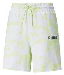 Summer Graphic Αθλητικό Γυναικείο Ψηλόμεσο Σορτς White/Green Puma