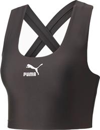Puma T7 Γυναικείο Αθλητικό Crop Top Αμάνικο Μαύρο Μαύρο