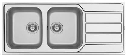 Athena Extra 2B 1D Ένθετος Νεροχύτης Inox Σατινέ Μ116xΠ50cm Ασημί Pyramis