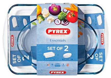 Essentials Ορθογώνιο Πυρίμαχο Σκεύος Γυάλινο 2τμχ Pyrex