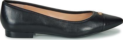 Halena Δερμάτινες Γυναικείες Μπαλαρίνες σε Μαύρο Χρώμα Ralph Lauren