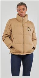 Κοντό Γυναικείο Puffer Μπουφάν για Χειμώνα Μπεζ Ralph Lauren