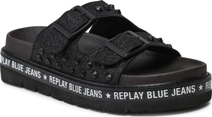 Replay Γυναικεία Σανδάλια σε Μαύρο Χρώμα από το IzyShoes