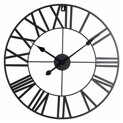 SPM 11434 Αντικέ Ρολόι Τοίχου Μεταλλικό Μαύρο Ø47.5cm Ruhhy