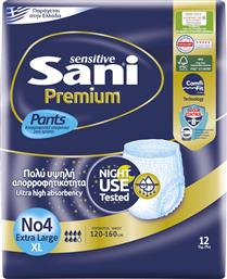 Sani Sensitive Premium Πάνες Βρακάκι Ακράτειας XLarge 12τμχ