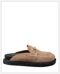 Flat Mules σε Καφέ Χρώμα Sante από το CasualShoes