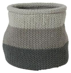 Knitted Basket Καλάθι Αποθήκευσης Υφασμάτινο Γκρι 20x20cm Sealskin από το Plus4u