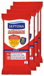 Antibacterial Αντισηπτικά Μαντηλάκια Χεριών 4 x 15τμχ Septona