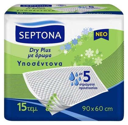 Dry Plus Υποσέντονα Ακράτειας με Άρωμα & 5 Στρώματα Προστασίας 60x90cm 15τμχ Septona