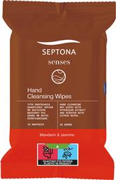 Septona Senses Αντισηπτικά Μαντηλάκια Χεριών 15τμχ Mandarin & Jasmine