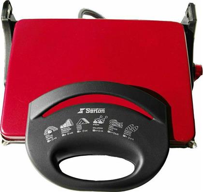 Serton 174RR Τοστιέρα Γκριλιέρα με Αποσπώμενες Πλάκες 1600W Κόκκινη από το e-shop
