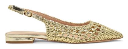 Γυναικείες Μπαλαρίνες Slingback με Λουράκι σε Χρυσό Χρώμα Seven