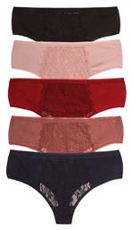 Βαμβακερά Ψηλόμεσα Γυναικεία String MultiPack με Δαντέλα Sexen