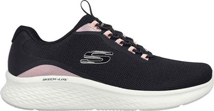 Skechers Overlay Mesh Γυναικεία Αθλητικά Παπούτσια Running Μαύρα