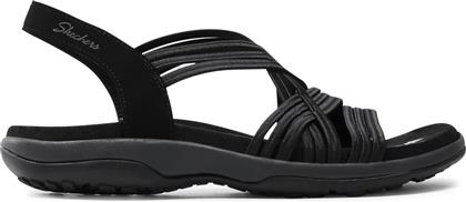 Reggae Slim Simply Stretch Γυναικεία Σανδάλια σε Μαύρο Χρώμα Skechers