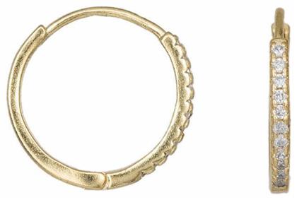 Σκουλαρίκια Κρίκοι από Ασήμι Επιχρυσωμένα με Πέτρες - Kosmima24