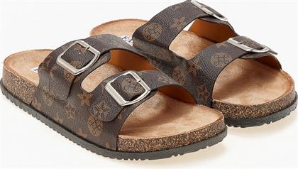 Slides με σχέδια τύπου louis vuitton - Καφέ από το Issue Fashion